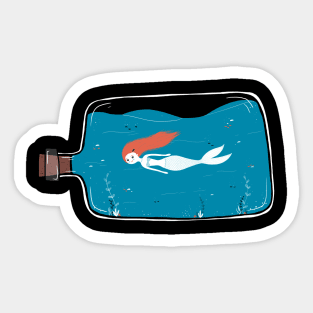 Little Mermaid In Bottle Sticker